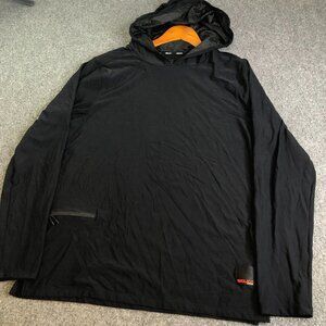 Wolaco Hoodie Mens Large Black Way of Life Active Hooded Stretch Pocket